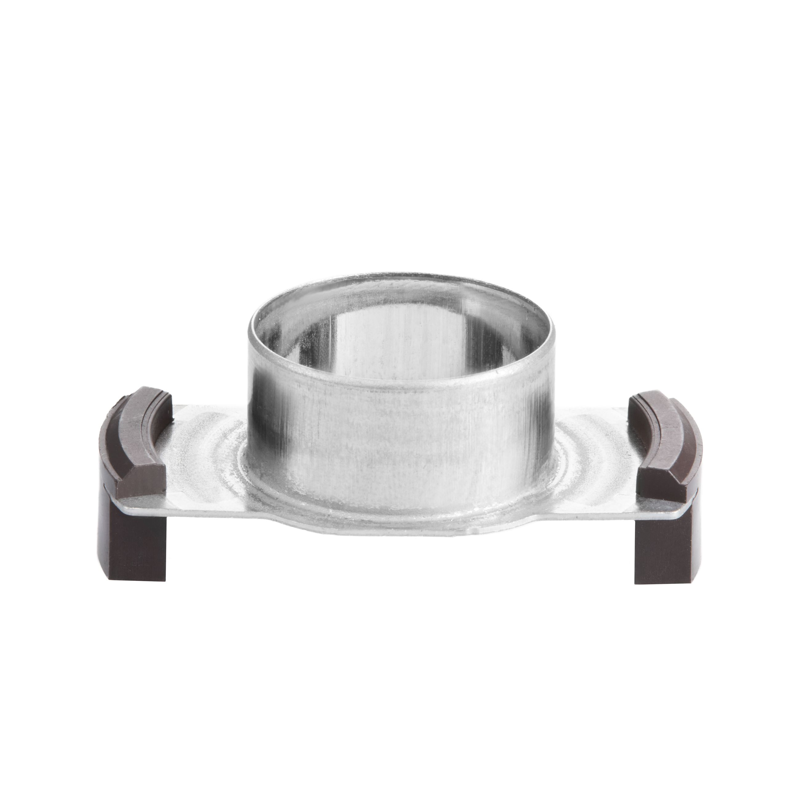Metallisches Ringbauteil mit zentraler Öffnung und zwei seitlich angebrachten braunen Magnetsegmenten